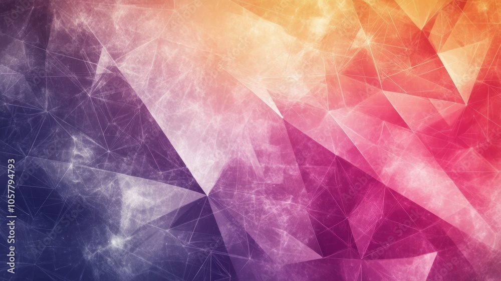 Poster geometric abstract background with overlapping triangles and polygons in different shades, creating 