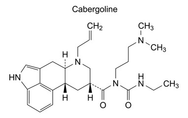 Chemical structure of cabergoline, drug substance