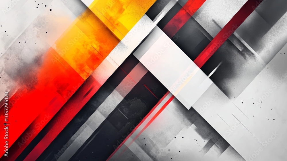 Poster abstract geometric background with overlapping shapes and contrasting bright colors. create a dynami