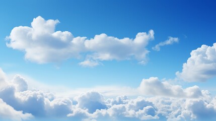 Obraz premium Vast sky with cumulus clouds and bright blue backdrop perfect for copy space