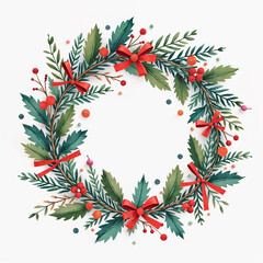 Christmas wreath with space for text