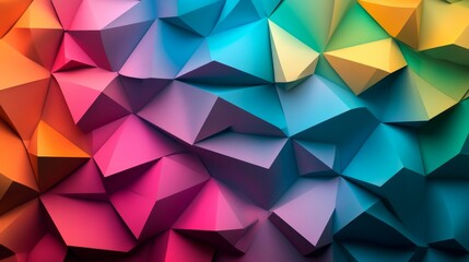 Obraz premium Geometric background with overlapping triangles and bright colors gives it a striking and contemporary look.
