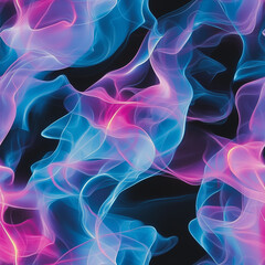 Fototapeta premium Vibrant abstract blue and pink smoke trail on dark background, abstract pattern