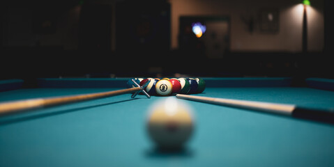 Billiard ball on a table
