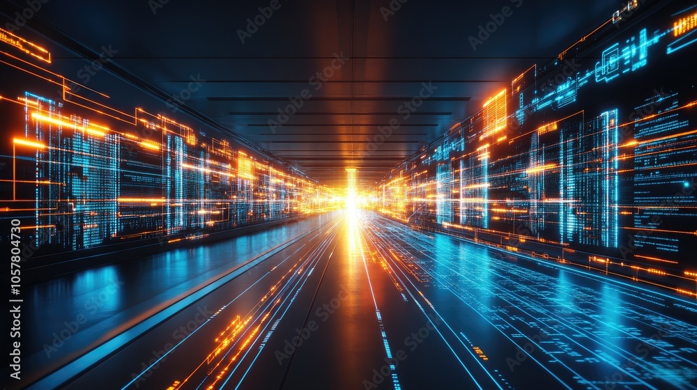 Poster abstract gray technology layout with connected polygonal patterns and futuristic lines