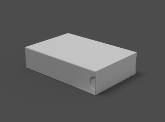 Render of a rectangular sliding drawer box on a dark background