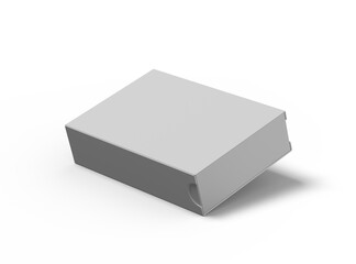 Render of a rectangular sliding drawer box on a transparent background