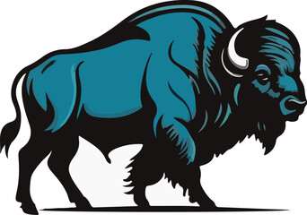 Obraz premium Buffalo Illustration vector design, Buffalo logo and icon Design