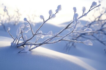 Strange branches covered with snow
