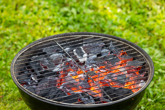 empty burning grill