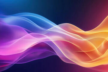 Colorful abstract waves with illuminated swirls in a gradient background