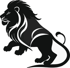 Silhouette Lion head Illustration vector design, Lion logo and icon Design
