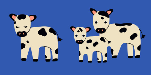 Cute cow. Creative kids texture for fabric, wrapping, textile, wallpaper, apparel. Vector illustration
