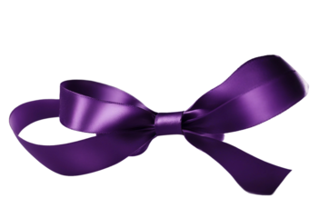 Dark violet ribbon isolated on transparent background cutout