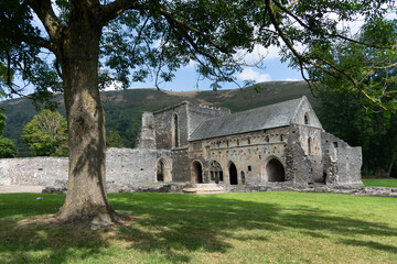 Obraz premium View of Valle Crucis Abbey, Llangollen, North Wales
