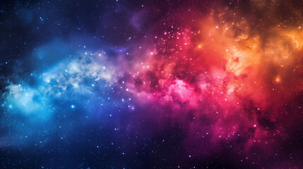 Fototapeta premium Abstract visual interpretation of a cosmic cloudscape, blending vibrant colors with mystical atmosphere and otherworldly galaxy sky. Surrealism to the celestial tableau.