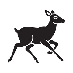 Running deer silhouette vector illustration.