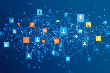 Fototapeta premium Digital Network Connecting People and Information
