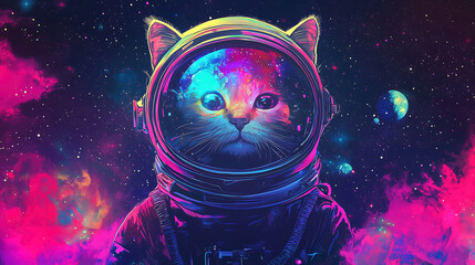 Cosmic Cat in an Astronaut Suit