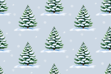 Obraz premium Seamless Christmas Tree Background. 