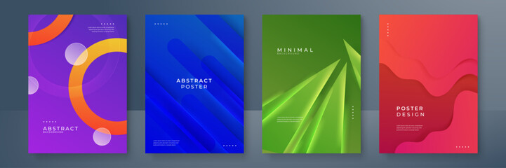 Modern Vibrant Abstract Geometric Poster Designs