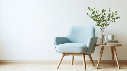 Modern Living Room with Cozy Armchair and Side Table