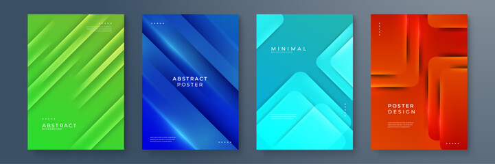 Modern Abstract Posters with Vibrant Geometric and Gradient Designs