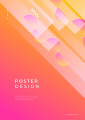 Modern Abstract Poster with Geometric Shape Design Elements