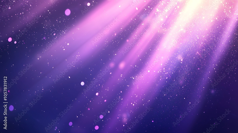 Wall mural abstract purple light rays and particles background.