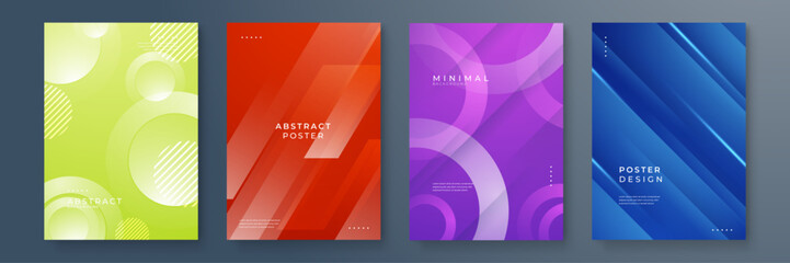 Fototapeta premium Modern Abstract Posters With Minimal Geometric Designs. Ideal for creative design, art enthusiasts, and contemporary spaces.