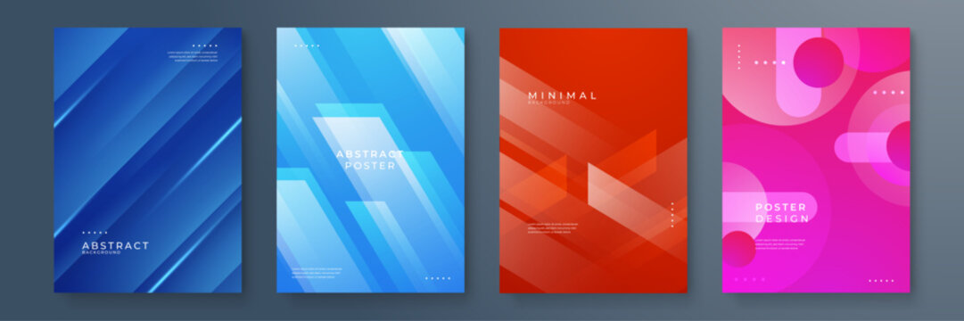 Modern Abstract Poster Designs with Gradient Colors. Perfect for creative projects, branding, or art displays. Ideal for modern design aesthetics and digital art