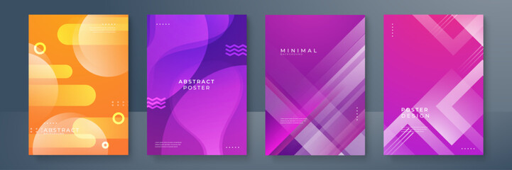 Naklejka premium Abstract Geometric Background with Gradient Shapes and Colors