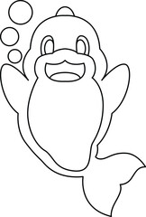 Dolphin Water bubbles Animal Vector Graphic Art Illustration
