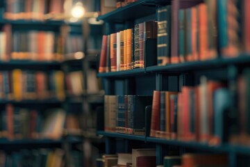 Blurred background  Blur bookshelves at book store background  education concept