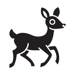 Running deer silhouette minimalist vector illustration.