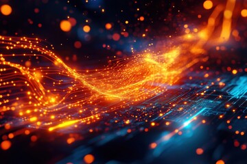 Obraz premium Cosmic Energy Flow in Quantum Computing Concepts