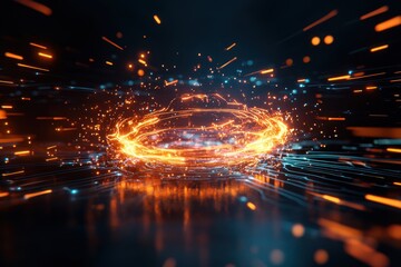 Fototapeta premium Dynamic Quantum Computing Visual Representation