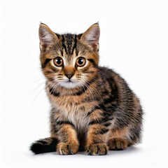 Obraz premium little cat isolated on white background studio shot
