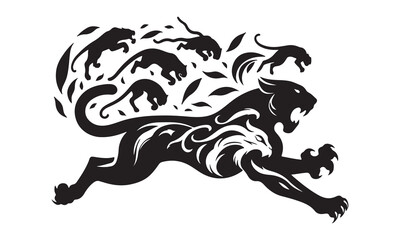 Obraz premium Panther Silhouette Design And Panther Vector illustration logo and icon style