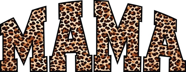 Retro leopard MAMA lettering vector file, Hand drawn lettering phrase, Calligraphy t shirt design, Isolated on white background, svg Files for Cutting Cricut and Silhouette, EPS 10 Illustrator Artwork © Seahorse Selections