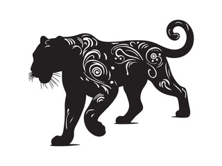 Panther Silhouette Design And Panther Vector illustration logo and icon style