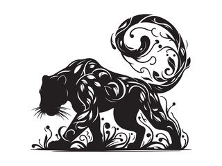 Panther Silhouette Design And Panther Vector illustration logo and icon style