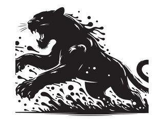 Panther Silhouette Design And Panther Vector illustration logo and icon style