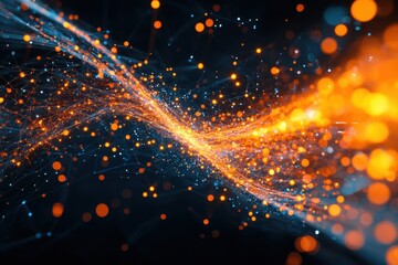 Fototapeta premium Glowing Quantum Energy in Crystalline Structure