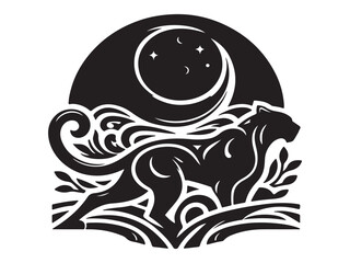Panther Silhouette Design And Panther Vector illustration logo and icon style