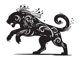 Panther Silhouette Design And Panther Vector illustration logo and icon style