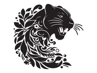 Panther Silhouette Design And Panther Vector illustration logo and icon style