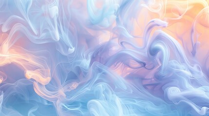 Fototapeta premium An abstract pastel background with swirls of baby blue, peach, and lavender