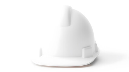 Fototapeta premium Isolated white construction helmet in a mockup style, front-facing and centered against a clean white background. Generative AI