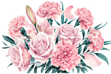 Transparent bouquet of flowers